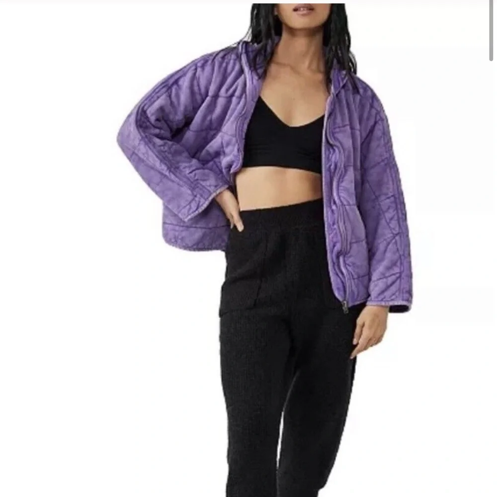Free People quilted dolman in moonberry